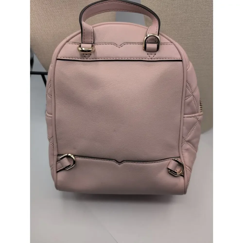 Kate Spade New York Quilted Mini Backpack Blush Pink Leather Gold Hardware